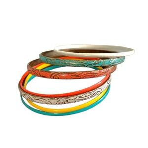 Summer Breeze Collection 7-Piece Bracelet Set - One Size Goldtone w/colors